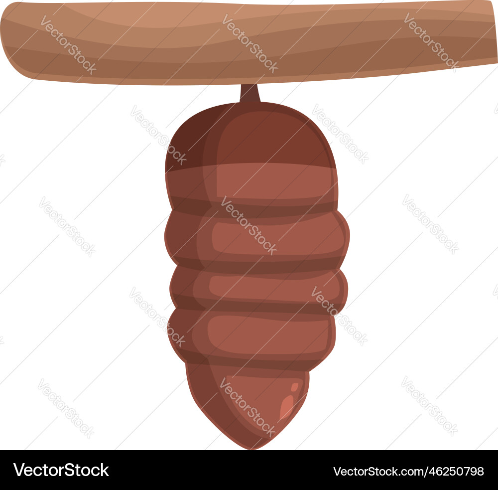 Red cocoon icon cartoon nature pupa Red cocoon icon cartoon nature pupa vector image