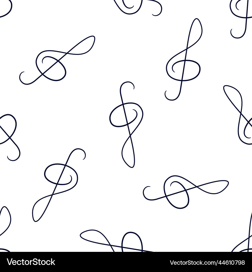 Seamless pattern with treble keys Vector Image