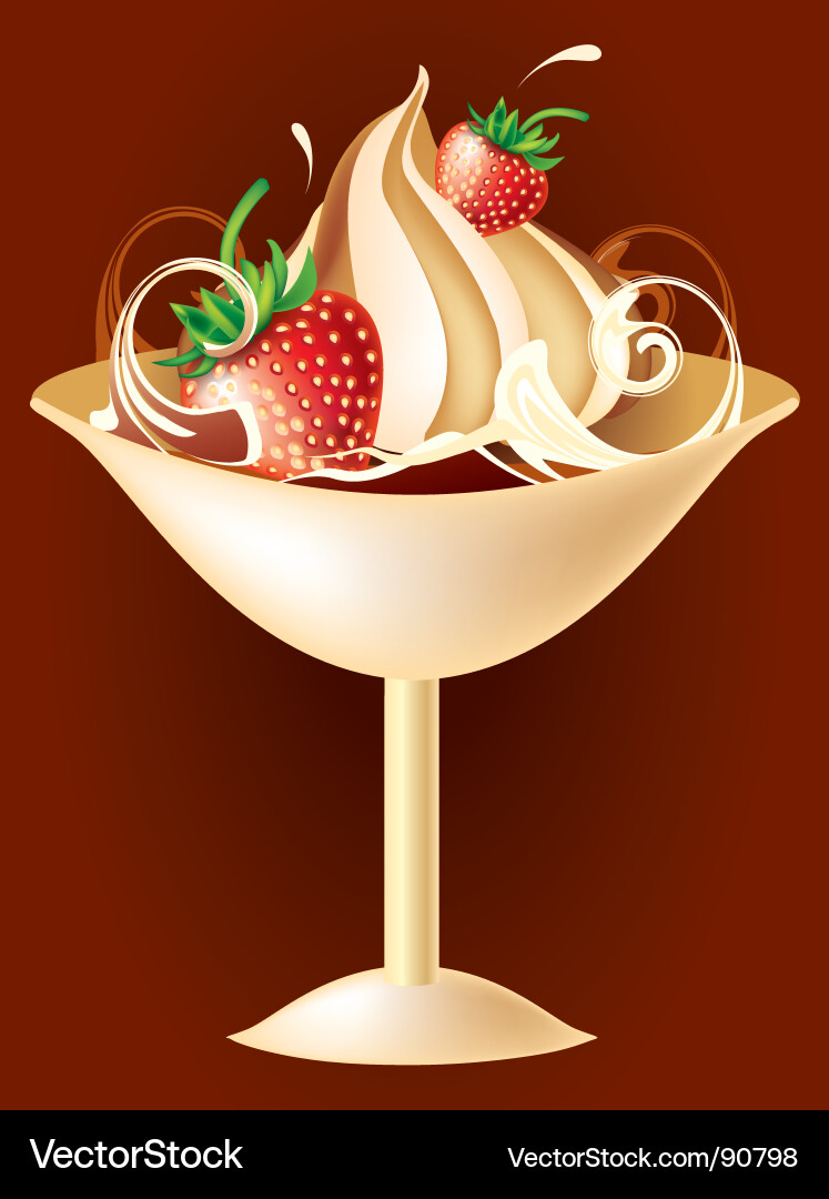 Whipped Cream Dessert Cup Vector Image