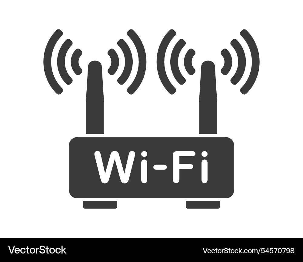 Wifi router icon symbol shape wlan modem sign log Wifi router icon symbol shape wlan modem sign log vector image