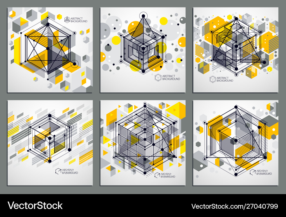 Abstract geometric 3d cube pattern and yellow Abstract geometric 3d cube pattern and yellow vector image