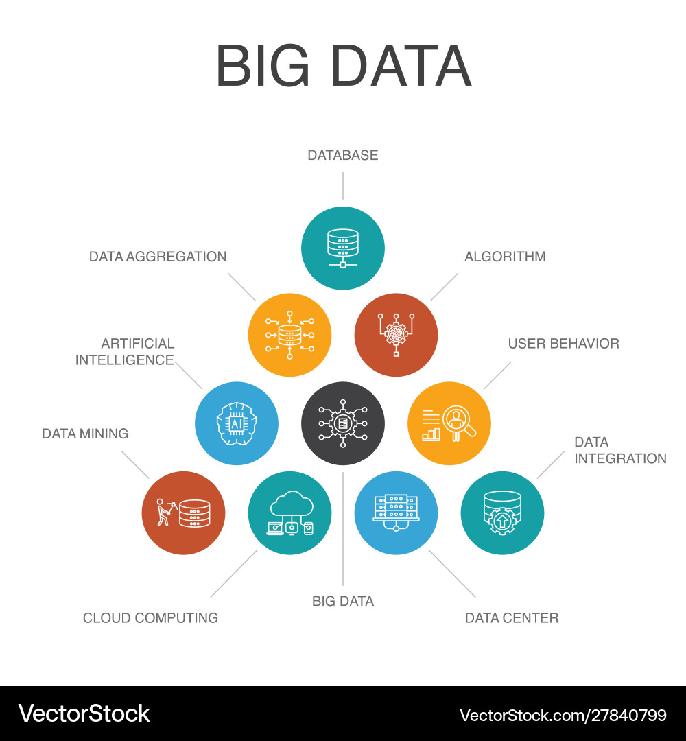 Big Data Database Concepts Infographic vector image