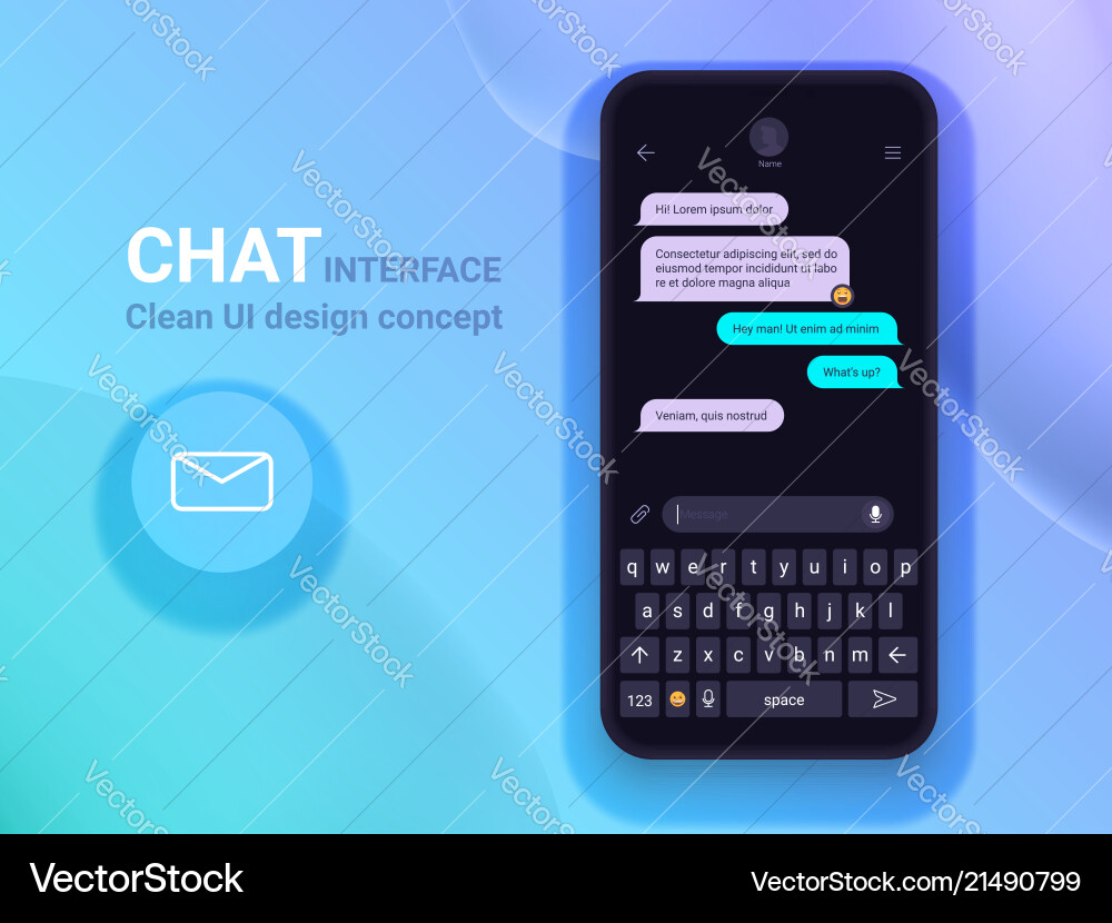 Chat-Interface-Anwendung mit Dialogfenster Chat-Interface-Anwendung mit Dialogfenster vektorbild