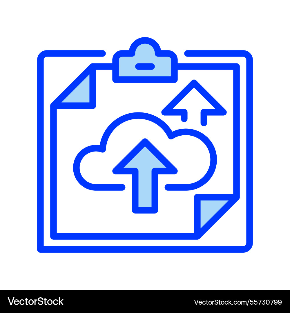 Clipboard with cloud upload line icon universal Clipboard with cloud upload line icon universal vector image