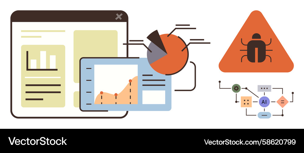 Data Analysis & AI Workflow Insights Vector Image