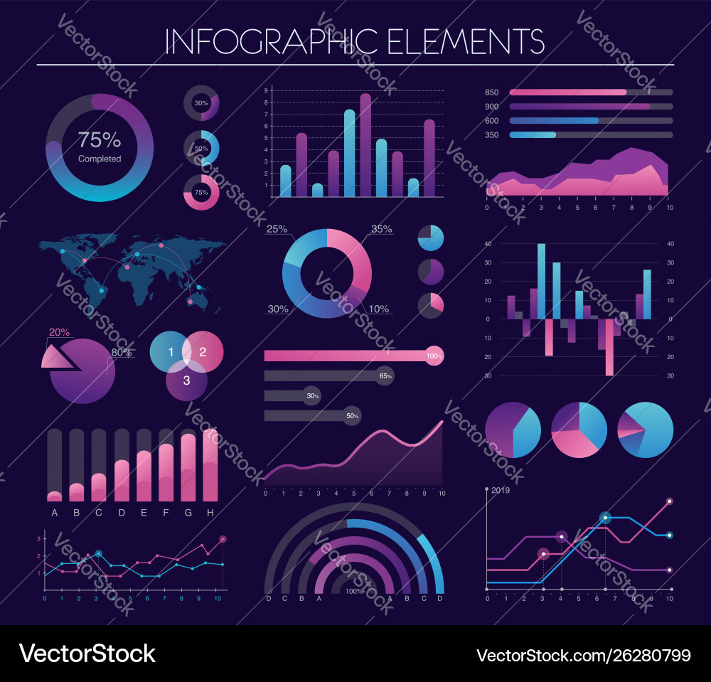 Infographic Charts & Diagrams vector image