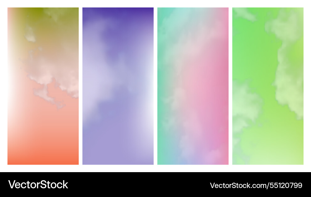 Modern colorful gradient background with clouds Modern colorful gradient background with clouds vector image