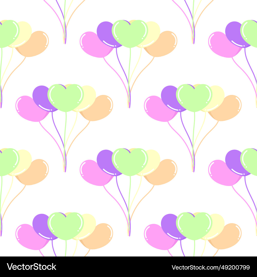 Nahtloses Muster bunte Herz geformte Ballons Nahtloses Muster bunte Herz geformte Ballons vektorbild