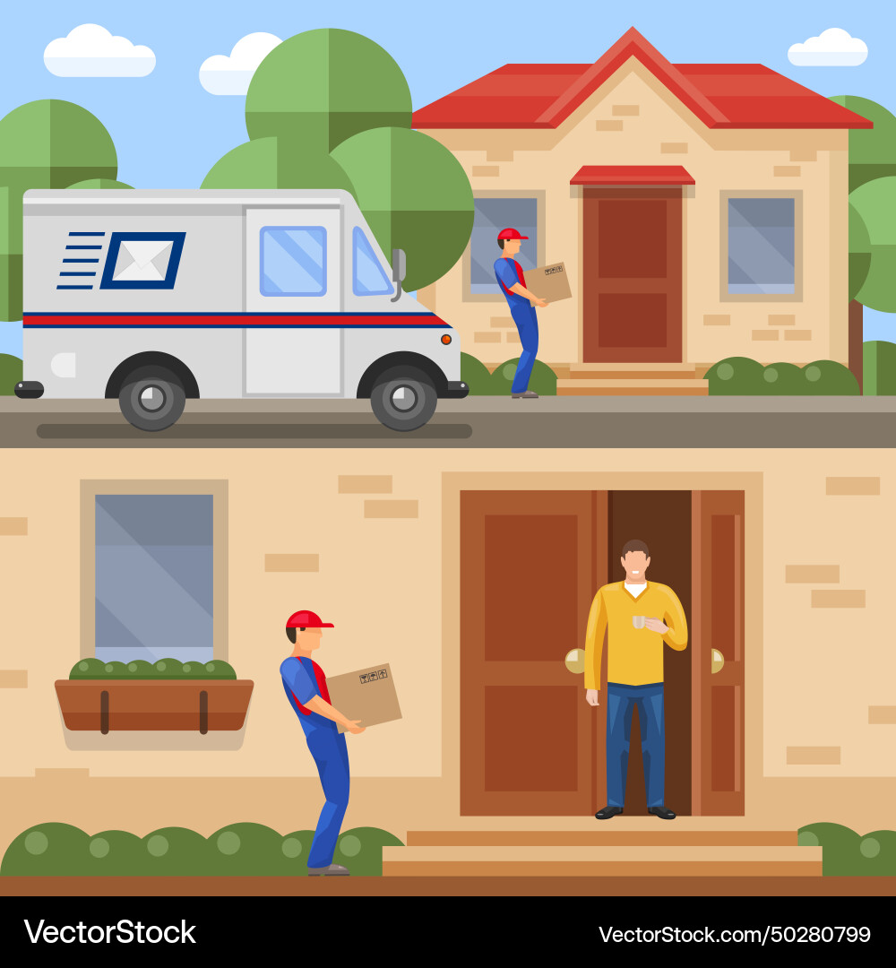 Post service concepts Post service concepts Vector Image