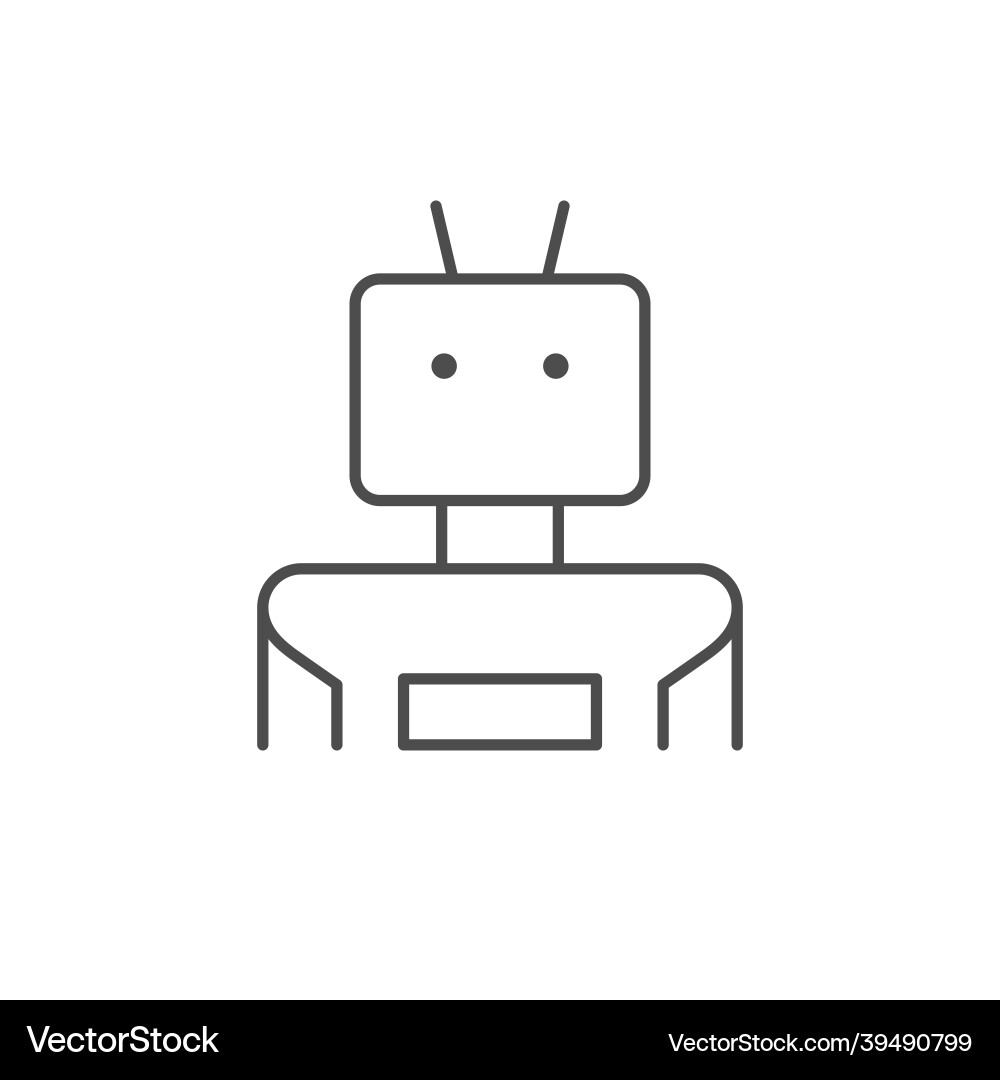 Robot or android line outline icon vector image