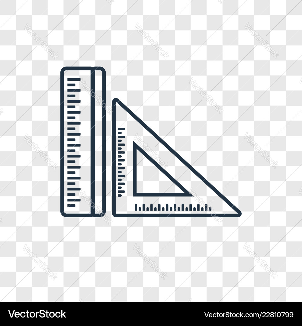 Ruler concept linear icon isolated on transparent Vector Image
