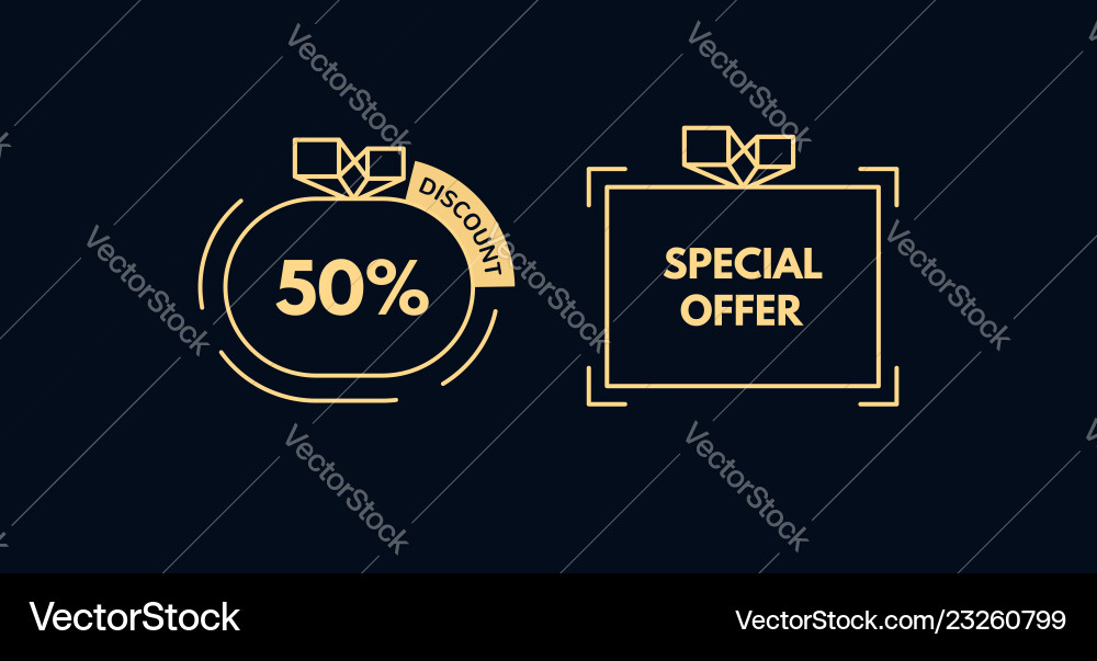 Sale tag 50 percent discount sign promotion Sale tag 50 percent discount sign promotion vector image