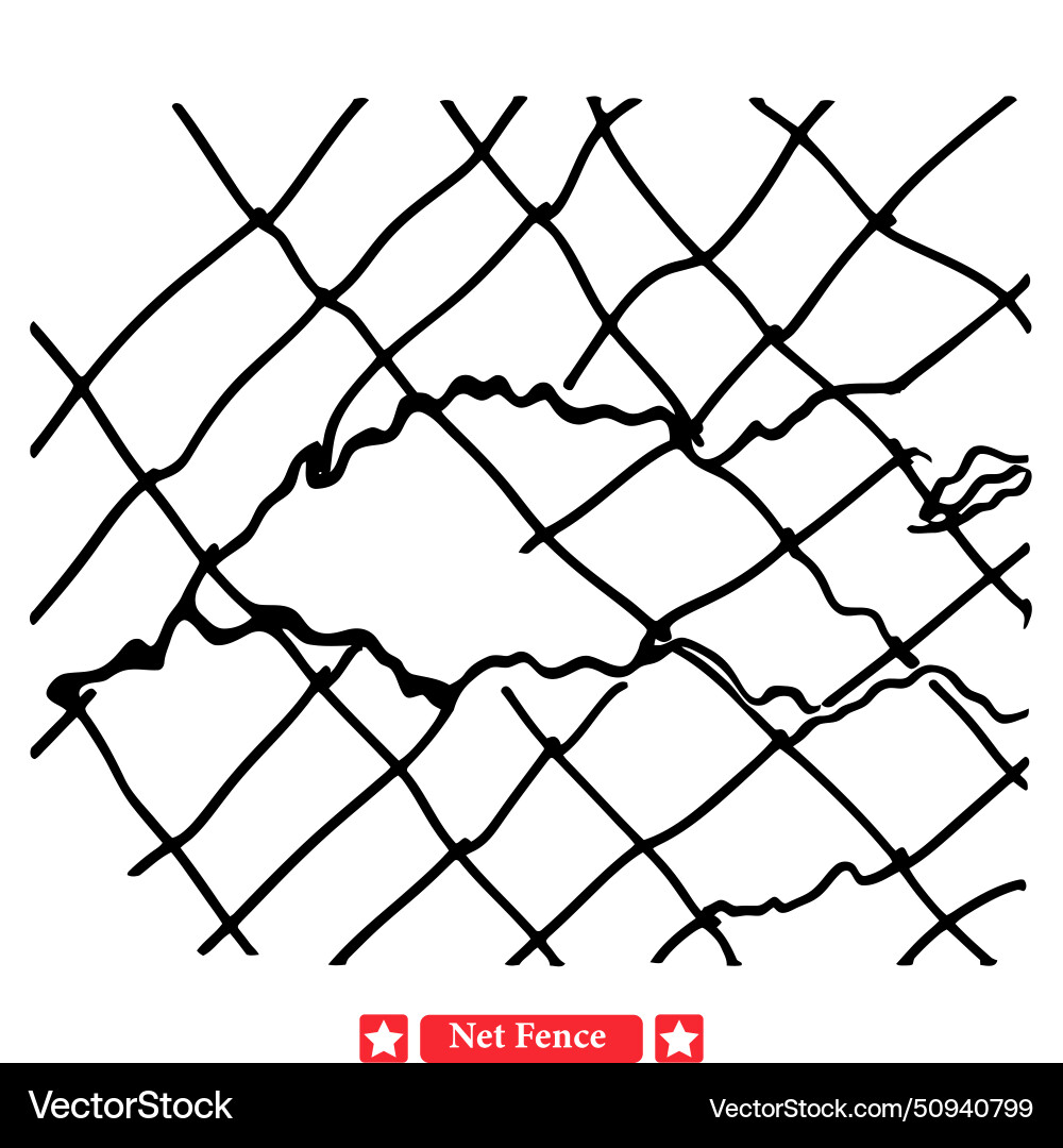 Seamless integration unique net fence set Seamless integration unique net fence set vector image