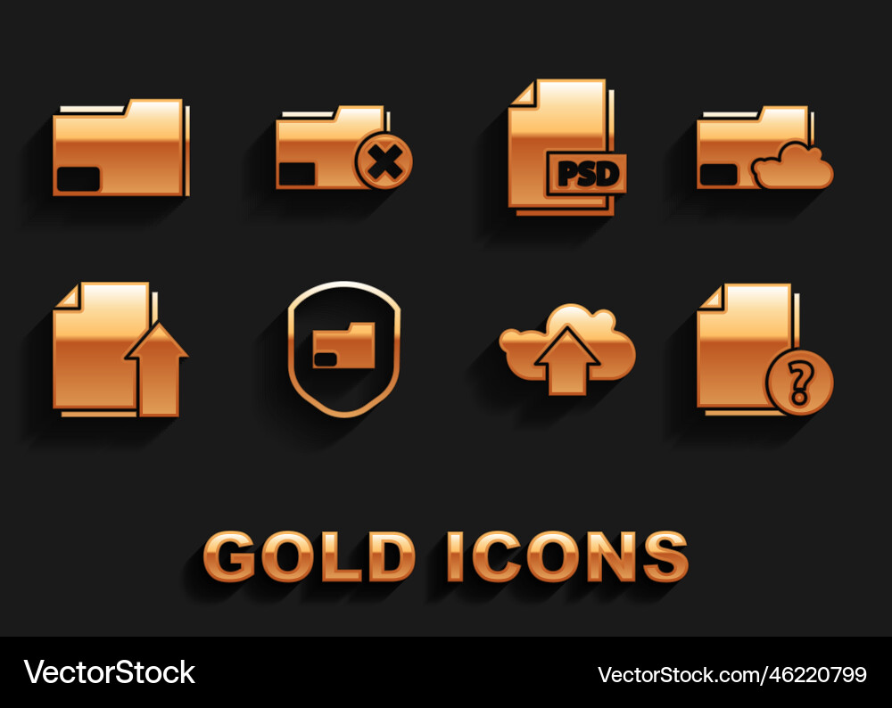 Set document folder protection cloud storage text Set document folder protection cloud storage text vector image