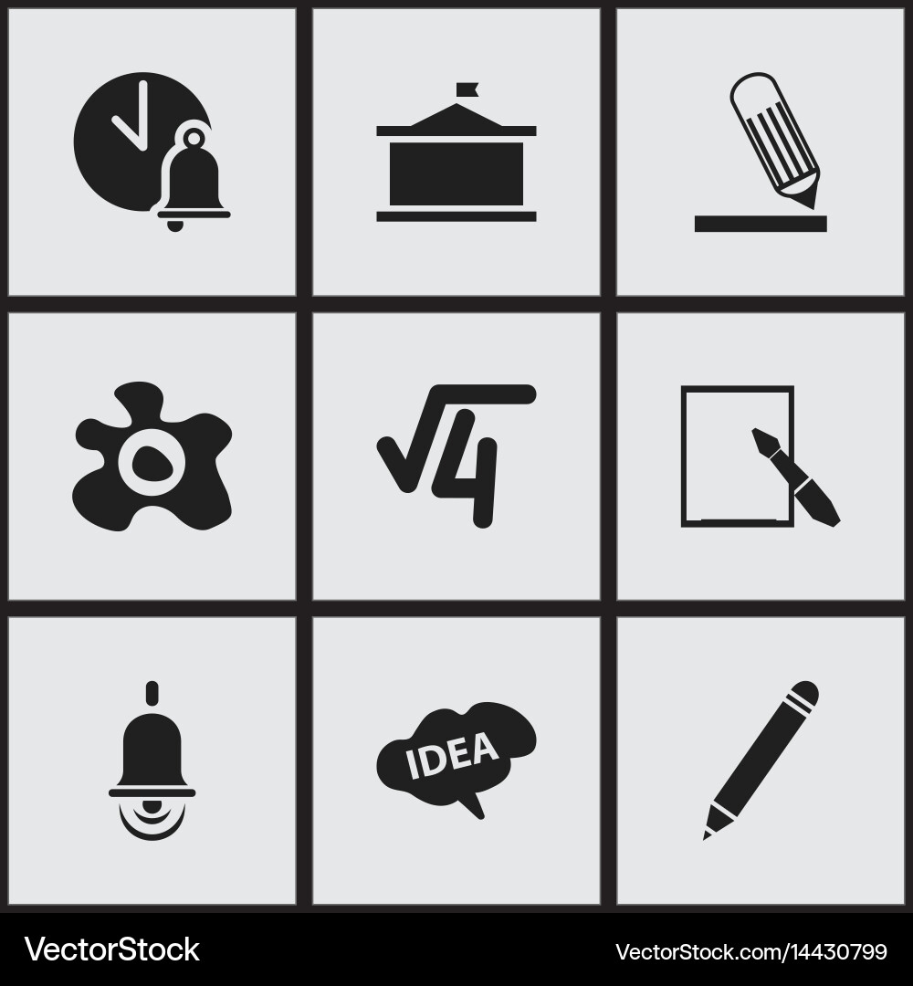 Set of 9 editable science icons includes symbols vector image