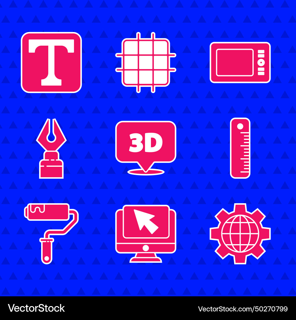 Set speech bubble with text 3d computer monitor Vector Image