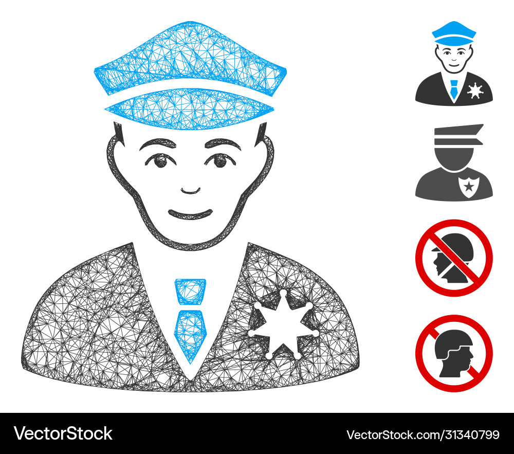 Sheriff web mesh Sheriff web mesh vector image