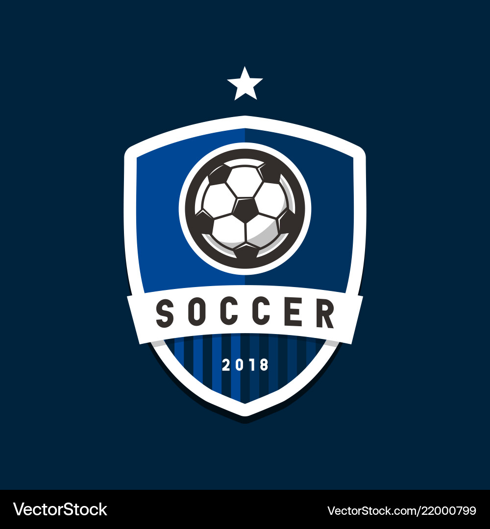 Soccer football league logo design elements vector image
