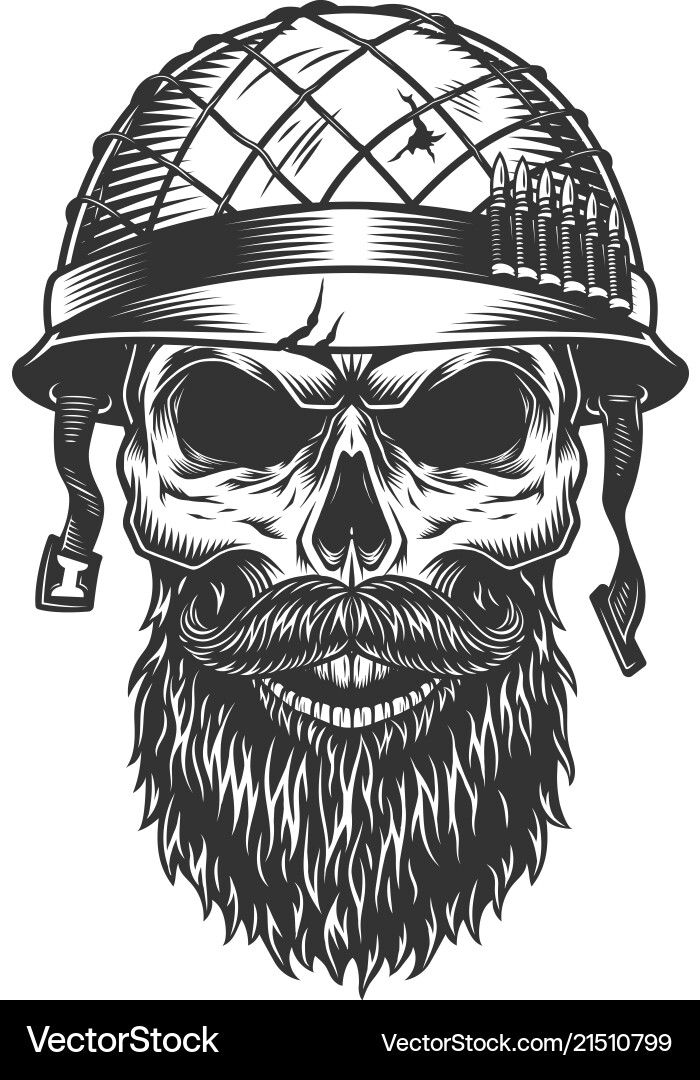 Soldier Skull in Helmet Vector Image