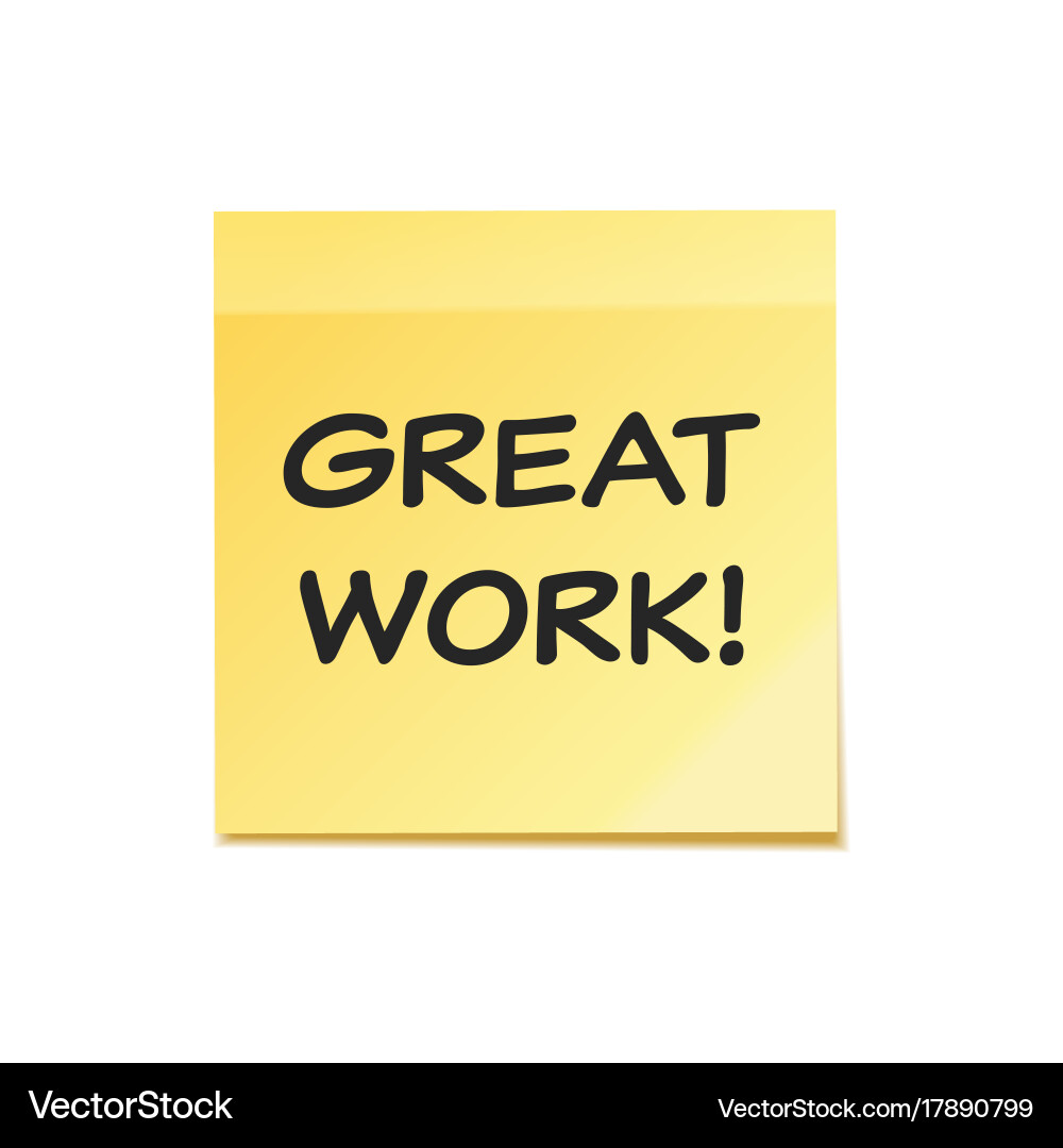 Sticky note with text and shadow isolated Vector Image