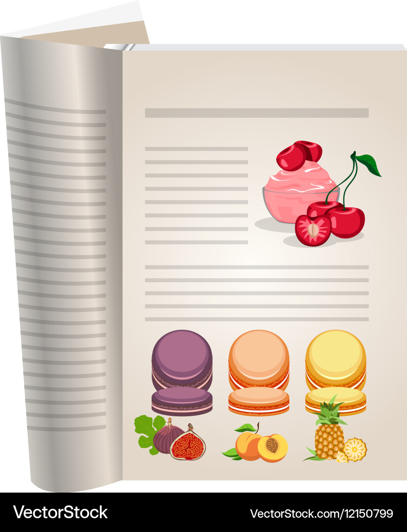 Template pages of a cookbook vector image