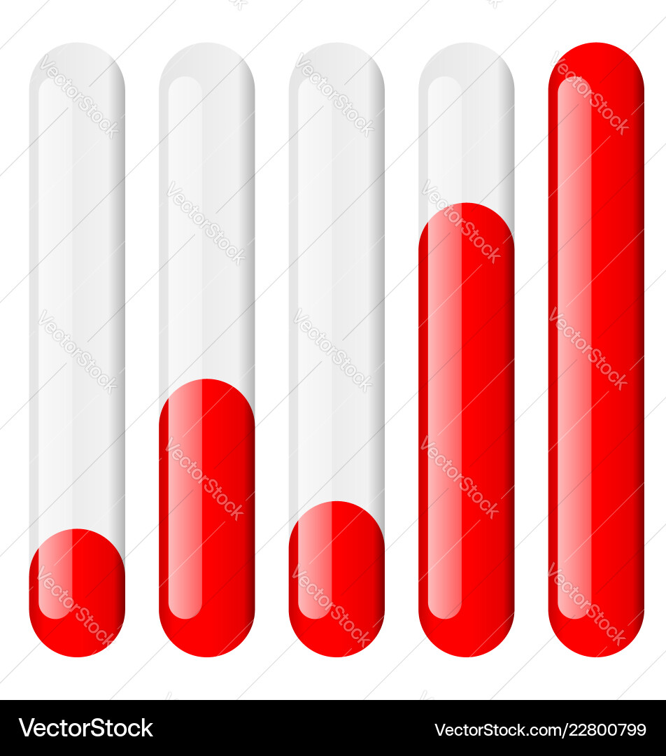 Vertical bars set at different levels level Vertical bars set at different levels level vector image