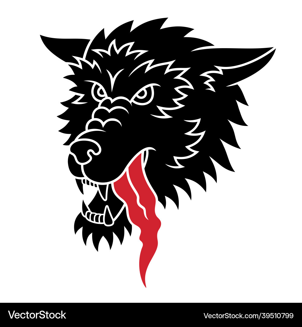 Wolf tattoo 001 vector image