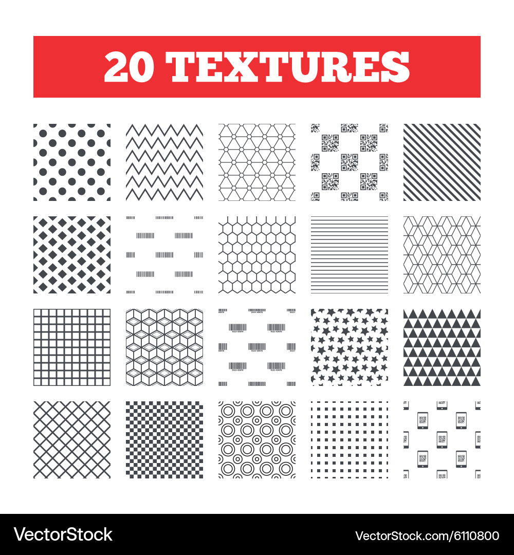 Bar and qr code icons scan barcode symbol vector image
