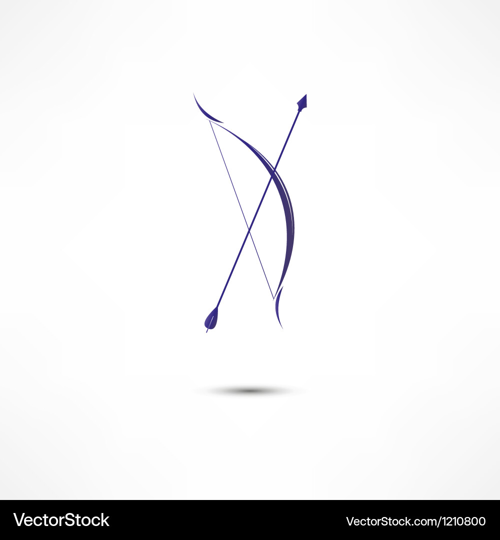 Classic Bow and Arrow Icon Royalty Free Vector Image