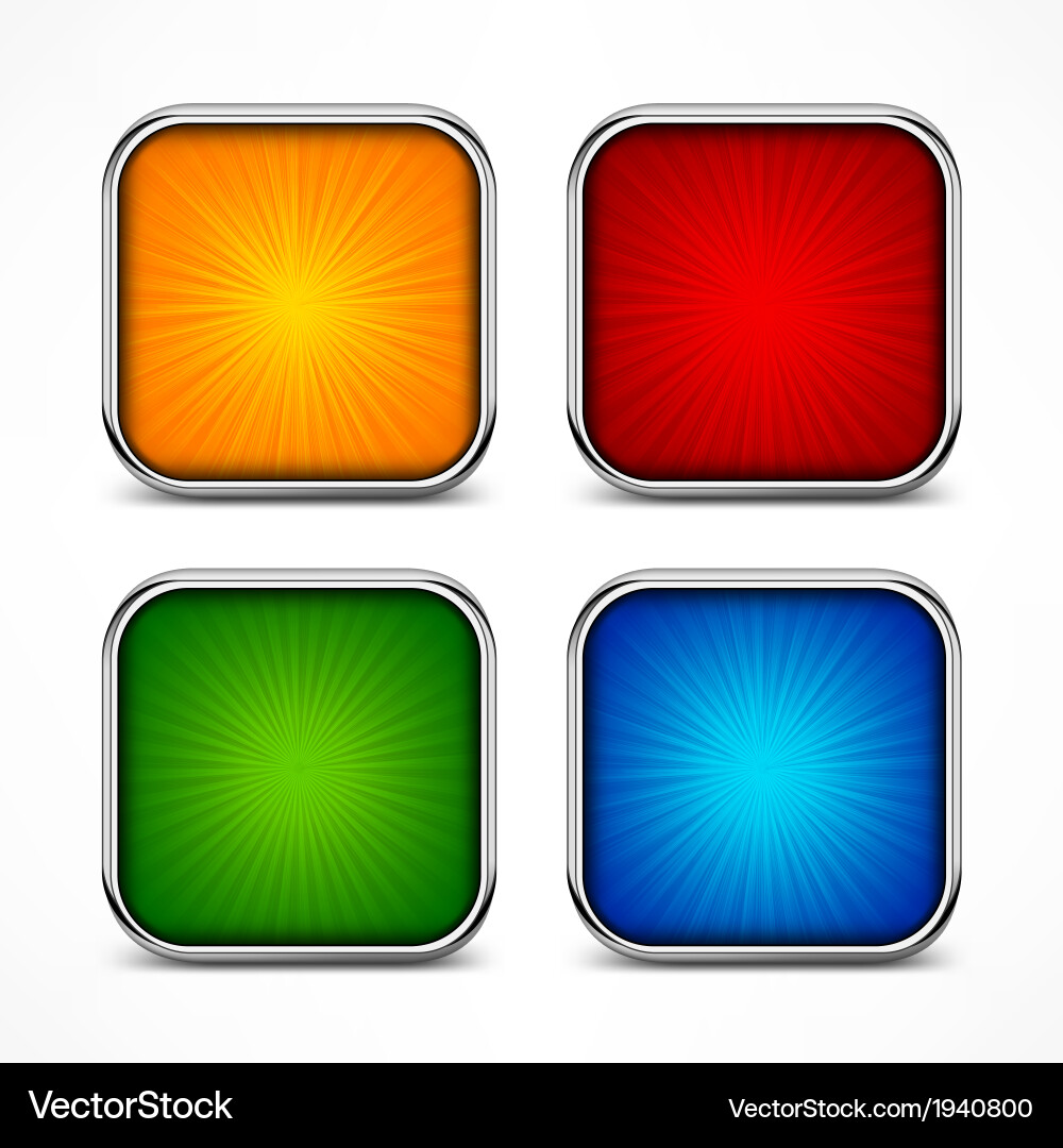 Colored square buttons vector image