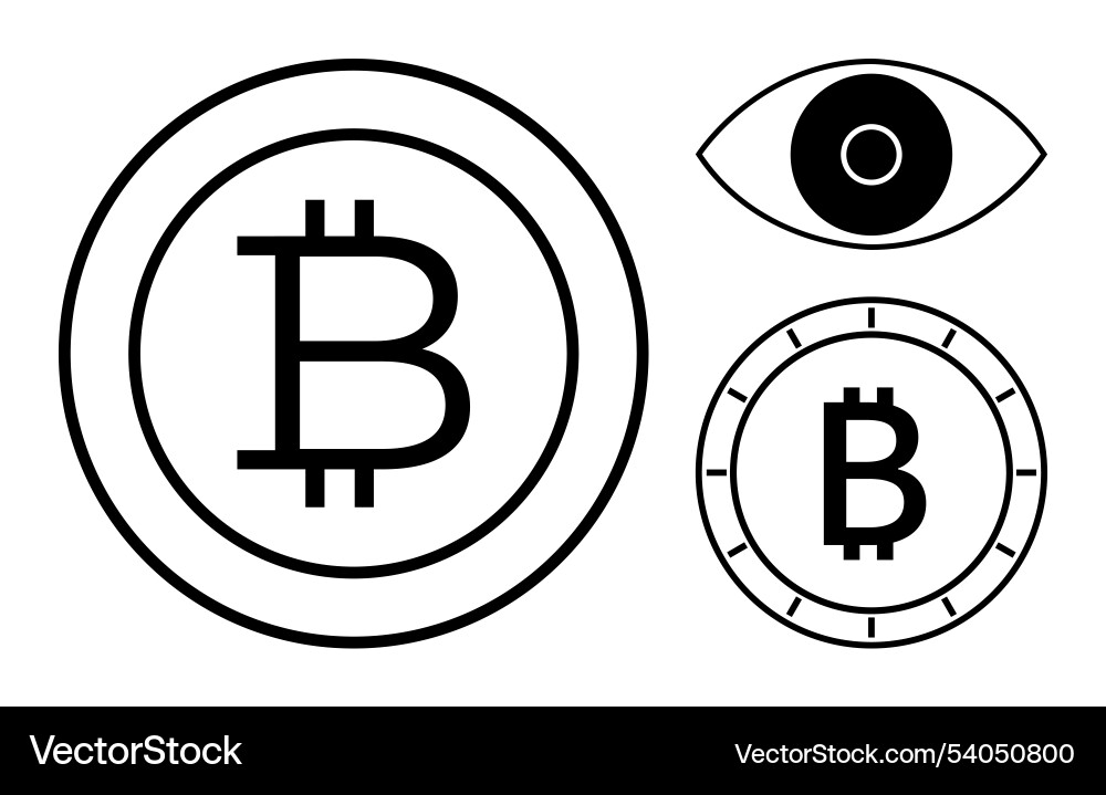 Cryptocurrencies and blockchain bitcoin symbol Vector Image