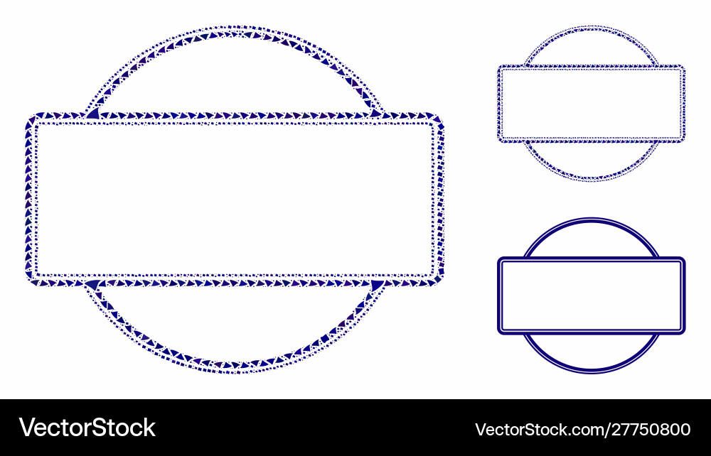 Double round and rectangle frame mosaic icon Vector Image