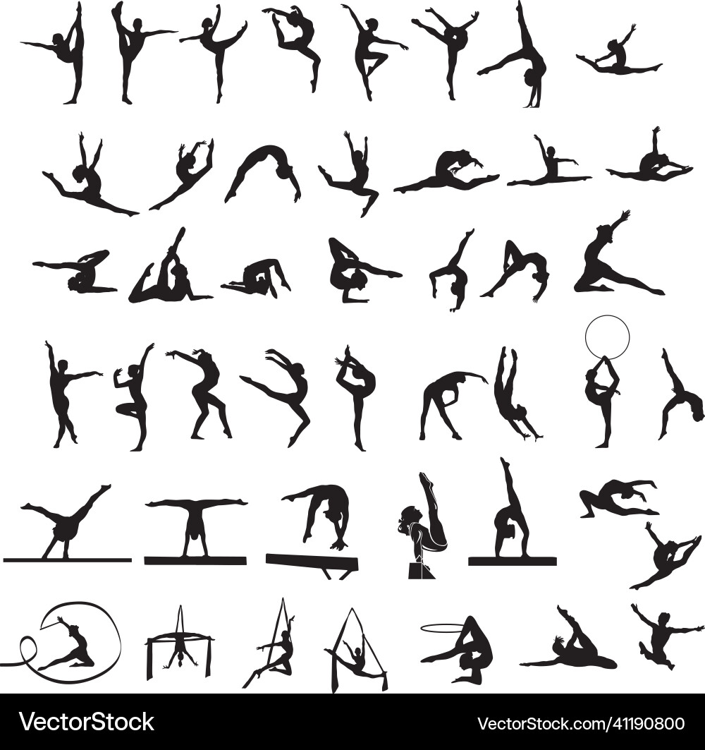 Gymnast svg gymnastics for cricut dance Royalty Free Vector