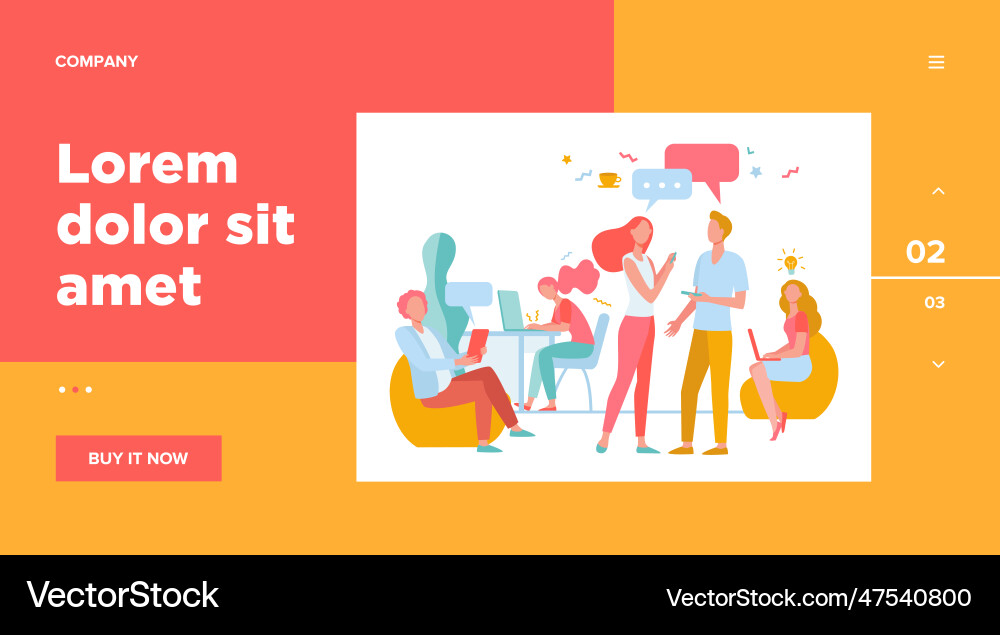 Hipster people talking and using computers in co Vector Image