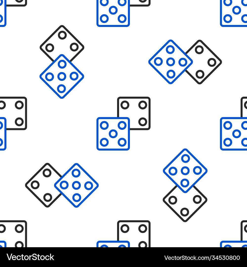 Line game dice icon isolated seamless pattern Line game dice icon isolated seamless pattern Vector Image