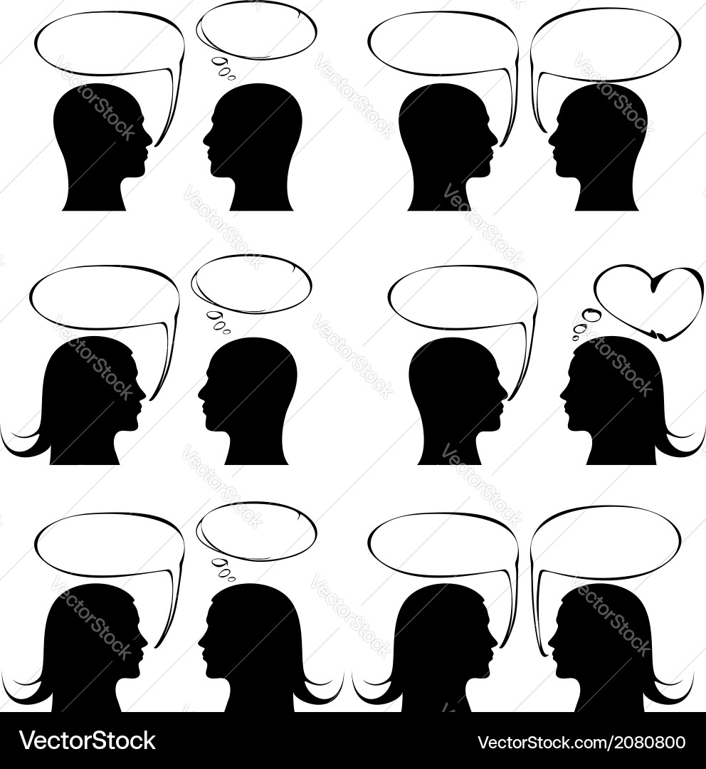 Man icon with speech bubble set vector image