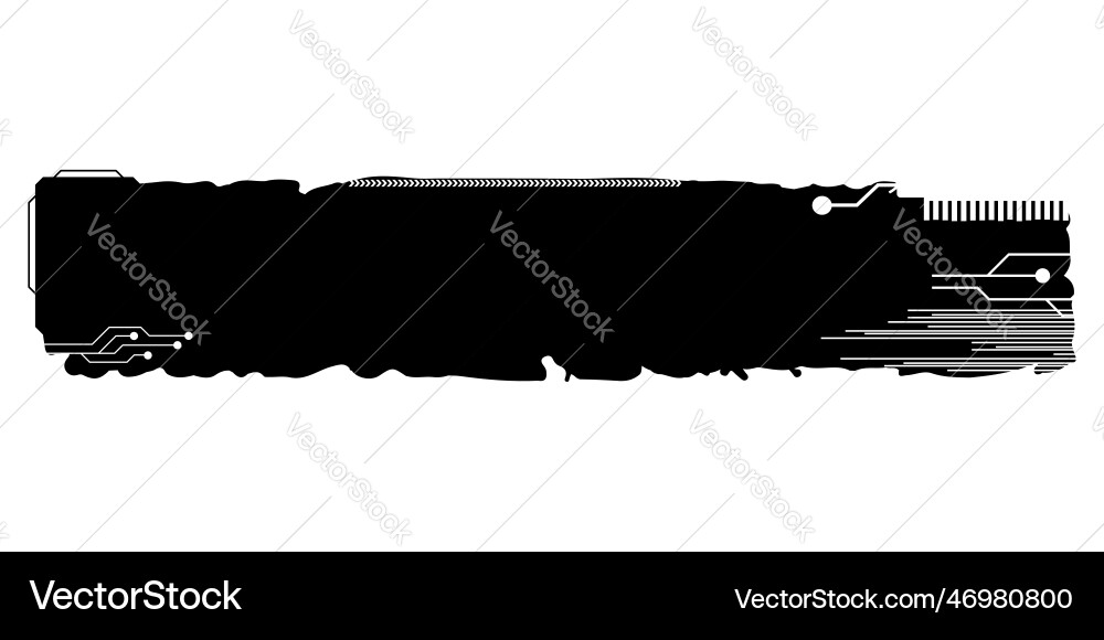 Rectangular design element silhouette in tech vector image