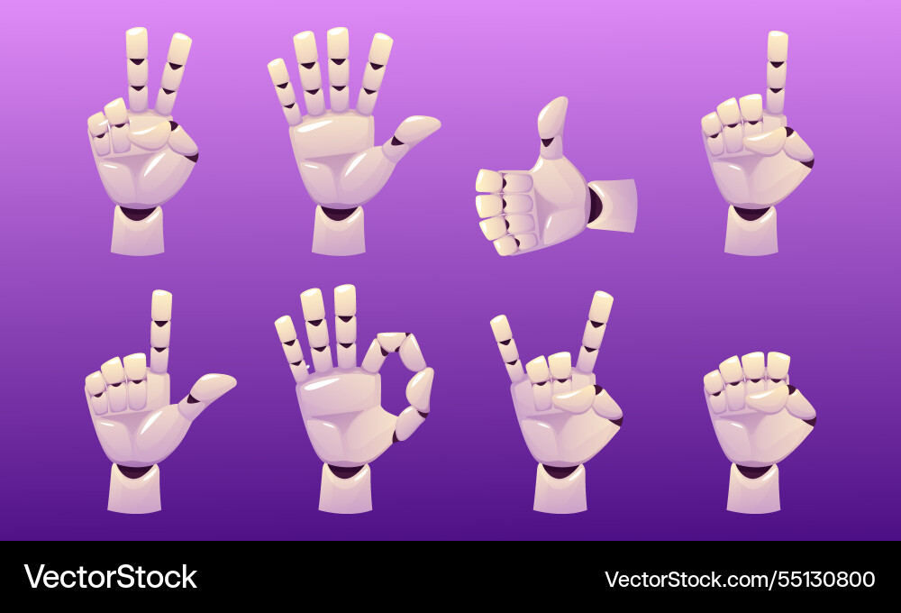 Robot hands cyborg ai technology android gesture Robot hands cyborg ai technology android gesture vector image