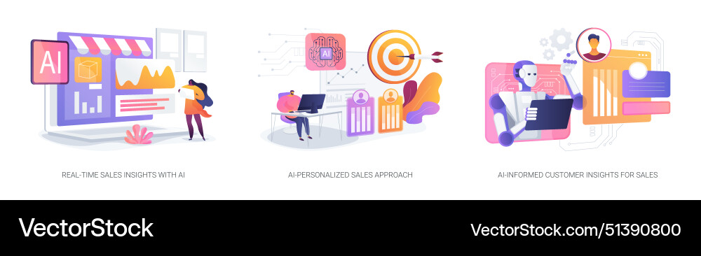 Sales customization with ai abstract concept Sales customization with ai abstract concept vector image
