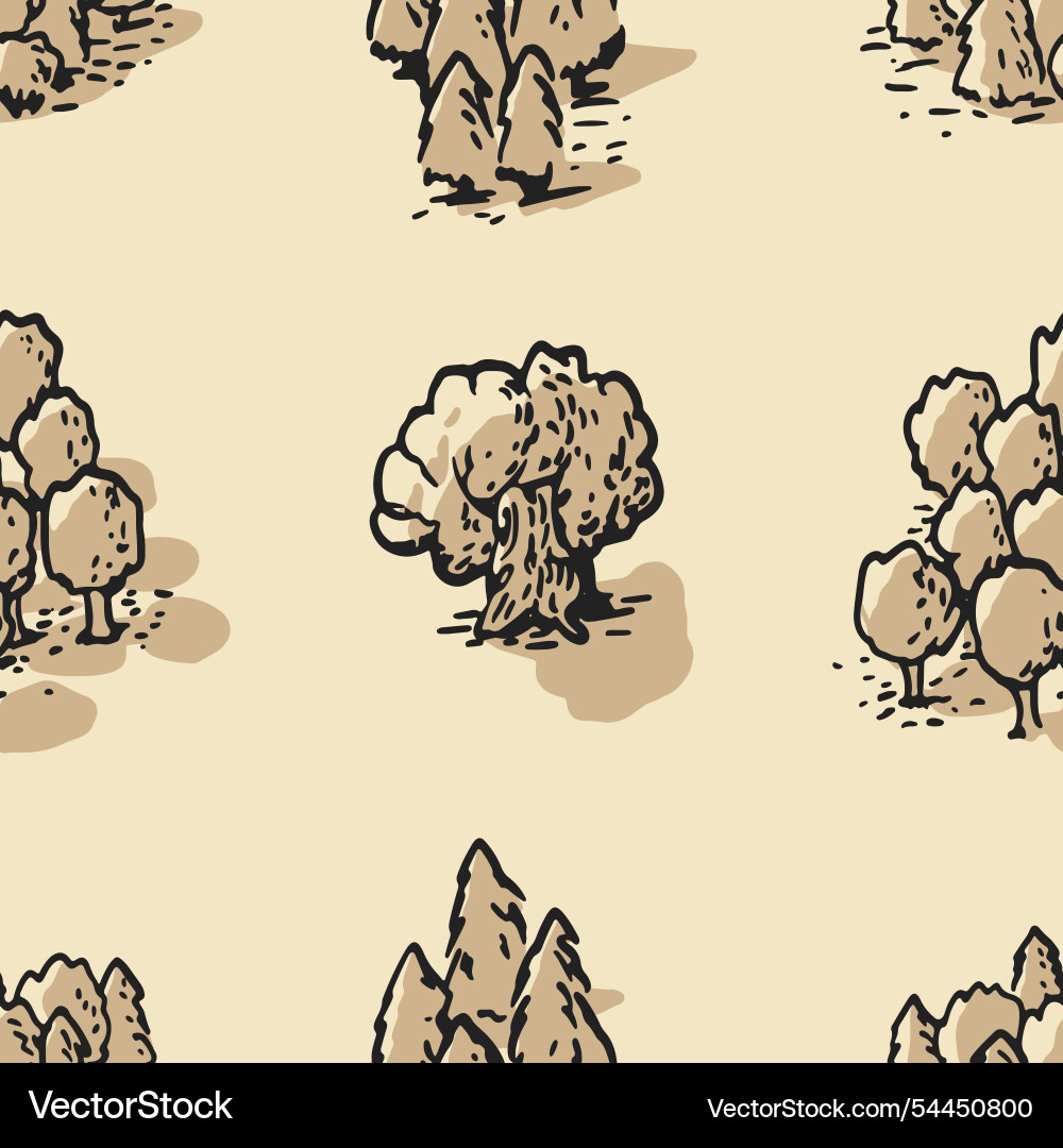 Seamless pattern trees top view park from Vector Image