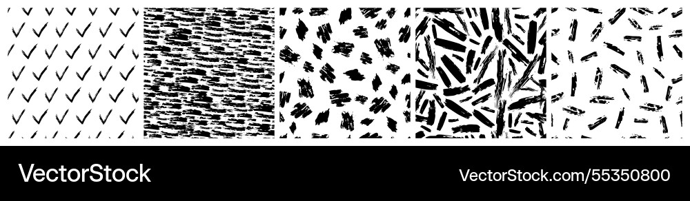 Set of seamless patterns with scribble smears Set of seamless patterns with scribble smears Vector Image