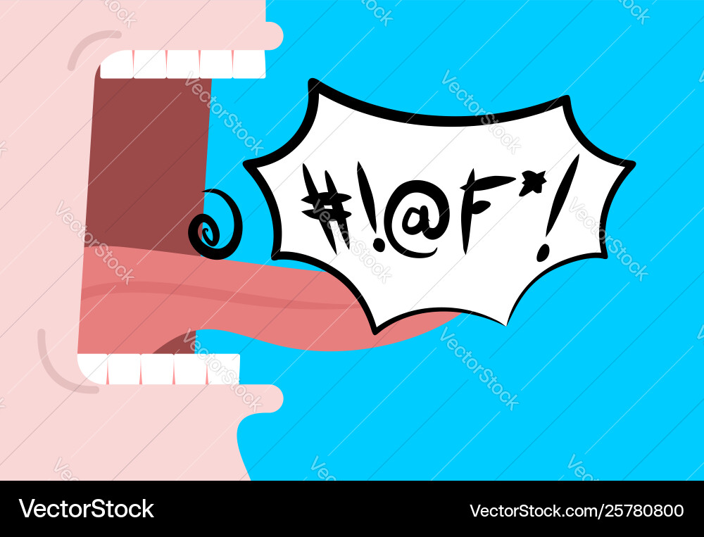 Shout schwört Worte in der Sprechblase weinen offen Shout schwört Worte in der Sprechblase weinen offen vektorbild