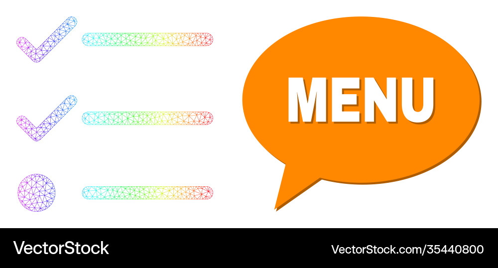 Spectral net gradient checklist icon and menu Spectral net gradient checklist icon and menu vector image