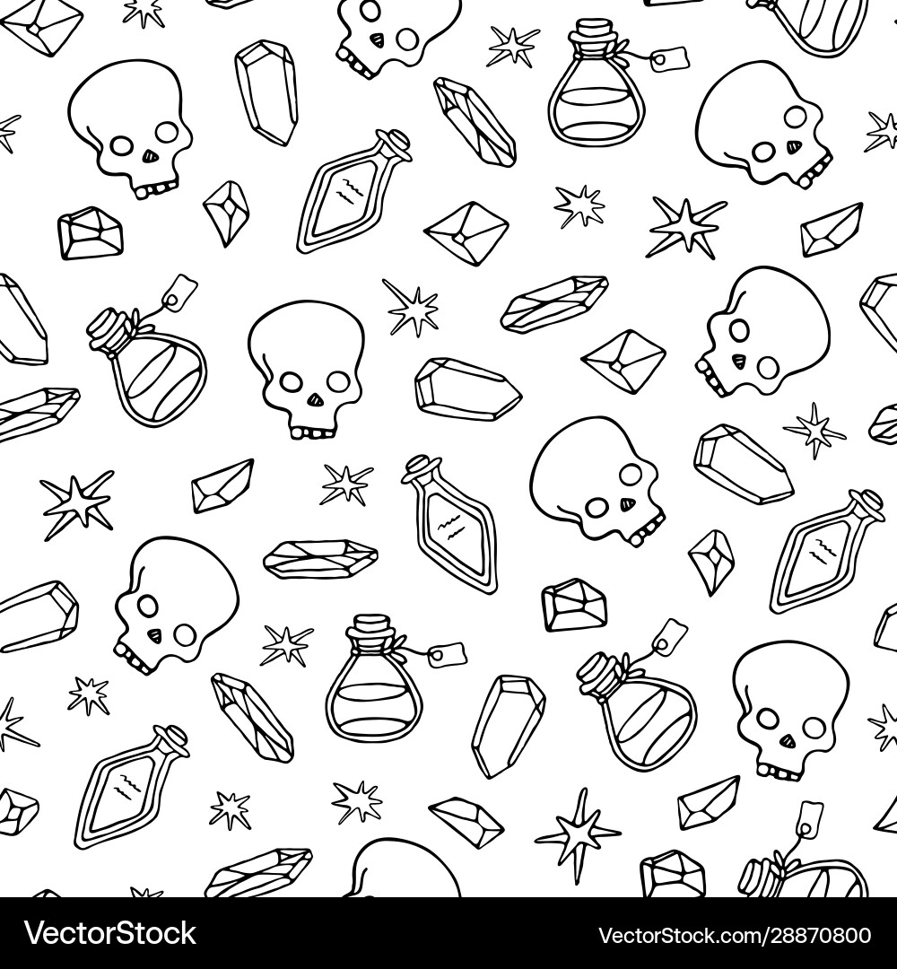 Wiccan seamless pattern with magic symbols Wiccan seamless pattern with magic symbols vector image