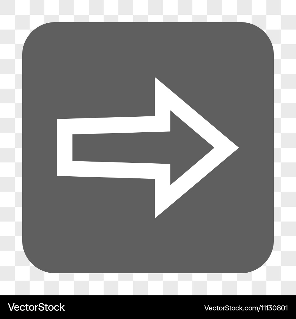 Arrow right rounded square button vector image