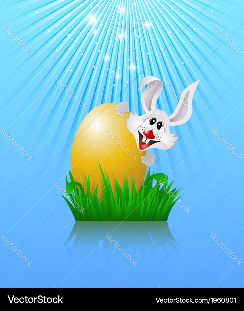 Bunny and easter egg Royalty Free Vector Image