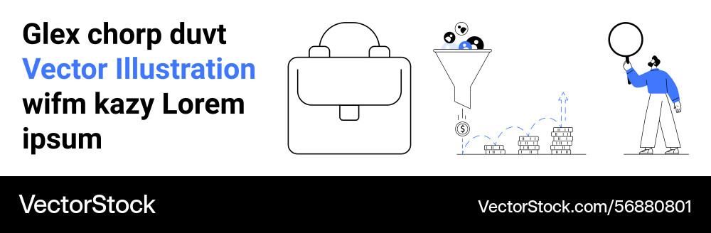 Business process showcasing data filtering Business process showcasing data filtering vector image