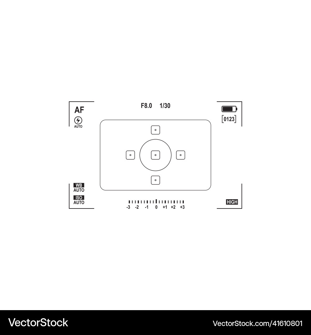 Camera viewfinder screen video recording display Camera viewfinder screen video recording display vector image