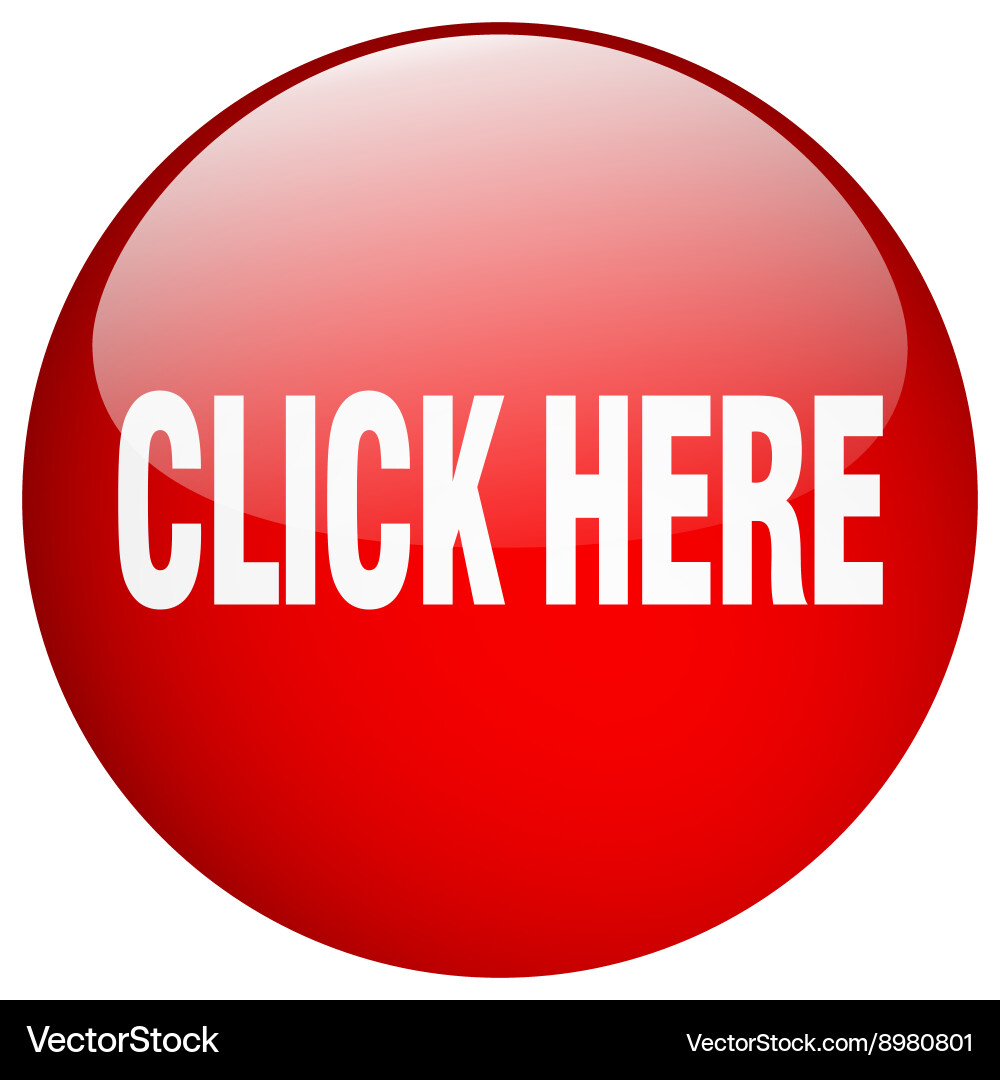 Click here red round gel isolated push button Vector Image