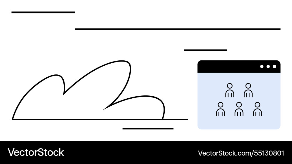 Cloud-based collaboration platform with virtual Cloud-based collaboration platform with virtual Vector Image